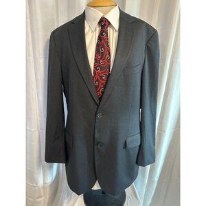 Hugo Boss Charcoal Mens Suit Jacket 42/L Wool Blend Two-Button